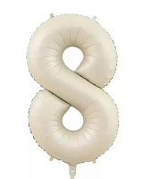 Куля цифра 8 фольгована 66 см (слонова кістка)