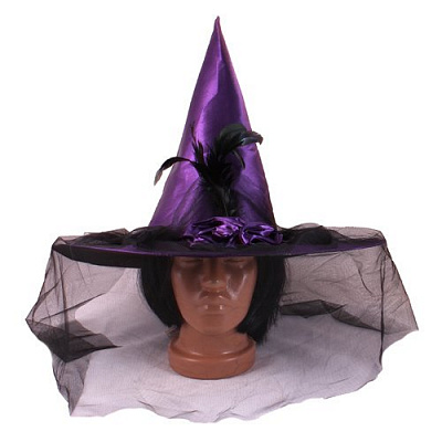 Шляпа ведьмы с розой (фиолетовая)