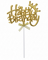 Топпер HB зірки з короною (золото)