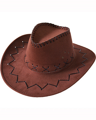 Шляпа ковбоя замшевая (темно-коричневая)
