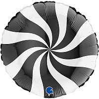Воздушные шарики|Тематические шары|Универсальные|Шар фольга 46см Конфета (черно-белая)