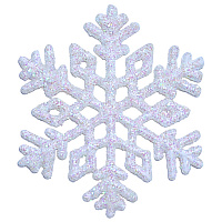 Сніжинка 6 см перламутр декоративна