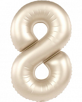 Шар цифра 8 фольга 90см Slim (белое золото) Шар цифра 8 фольга 90см Slim (белое золото)