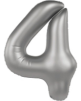 Шар цифра 4 фольга 90см Slim (стальная) Шар цифра 4 фольга 90см Slim (стальная)