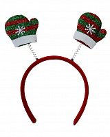 Обруч Рождественский Варежка красно-зеленая