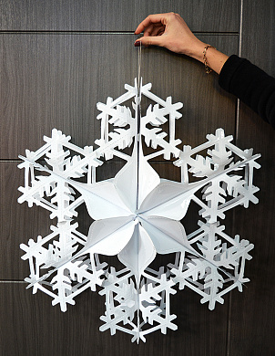 Декорация снежинка фольга 60 см (белая) - фото 2 | 4Party