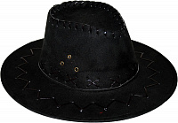 Тематические вечеринки|Ковбойская вечеринка|Ковбойские шляпы|Шляпа ковбоя замшевая детская (черная)