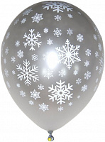 Праздники|Новый Год|Новогодние воздушные шары|Шарик воздушный Снежинки 12" металлик