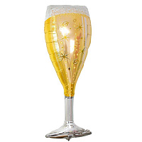 Праздники|Новый Год|Новогодние воздушные шары|Шар фигура Бокал Шампанского 33х89 см