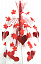 Каскад Сердца подвесной (красный) - фото 1 | 4Party