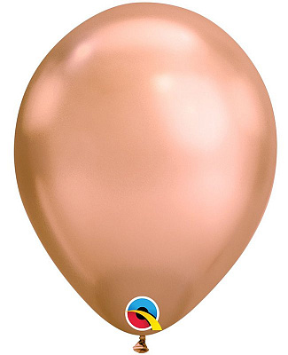 Воздушный шар хром розовое золото 12"