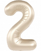 Шар цифра 2 фольга 90см Slim (белое золото) Шар цифра 2 фольга 90см Slim (белое золото)