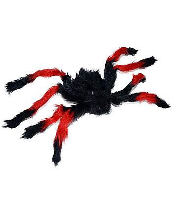 Павук з хутром чорно-червоний 50 см 