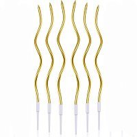 Свечи Зигзаг тонкие (золотые) 6
