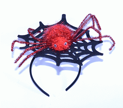 Обруч Паук на паутине гламур (красный)