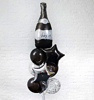 Воздушные шарики|Композиции и букеты из шаров|Букет шаров Шампанское (черный) 8 шт. ГЕЛИЙ