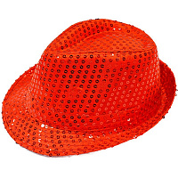 Товары для праздника|Карнавальные шляпы|Котелки и цилиндры|Шляпа Твист в пайетках красная