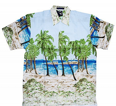 Гавайська сорочка Пальми (блакитна) L