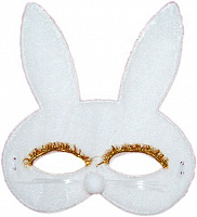 Товары для праздника|Маски карнавальные|Детские маски|Маска детская Кролик ткань (белая)