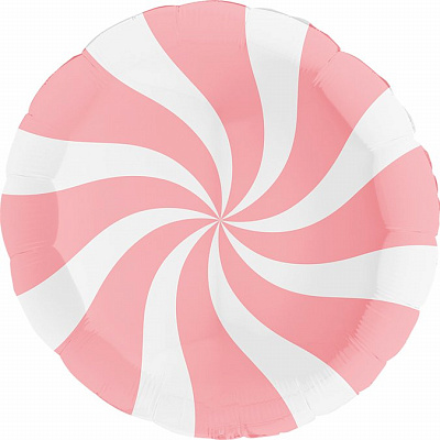 Шар фольга 91см Конфета макарун розовая