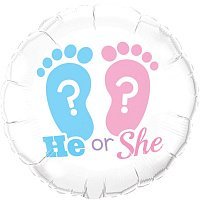 Куля фольгована 46см Він чи Вона  (рос)