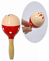 Маракас горошек красный улыбка (маленький)
