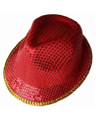 Шляпа Диско красная