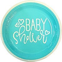 Тарелки Baby Shower (голубые) 23см Тарелки Baby Shower (голубые) 23см