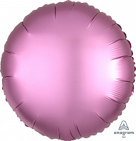 Повітряні кульки|Шары фольгированные|Круглі|Куля фольгована коло 18" Сатин рожева