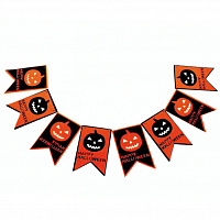 Гирлянда флажки Тыква Happy Halloween