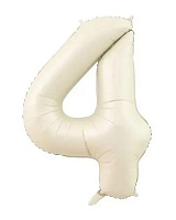 Куля цифра 4 фольгована 66 см (слонова кістка)