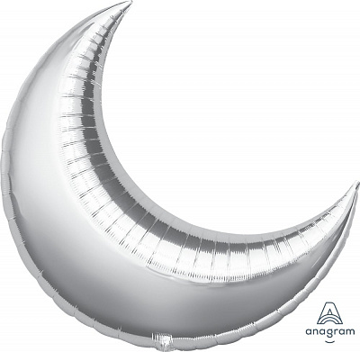 Куля фольгована Місяць 14" срібло