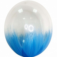 Воздушные шарики|Шары латексные|С рисунком|Воздушный шар Браш синий 30 см