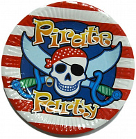 Тематичні вечірки|Тематические вечеринки|Піратська вечірка|Тарілки святкові Пірат Паті 6 од (англ)