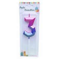 Свеча цифра грани на пике 3 (градиент)