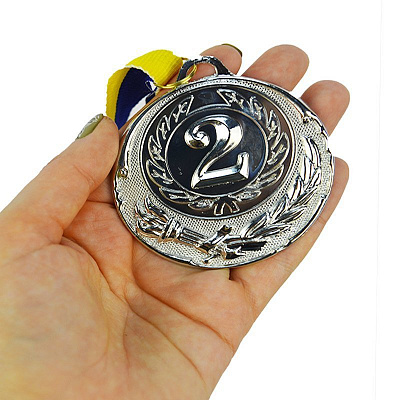 Медаль за 2 місце срібло  6,5 см
