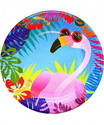 Тарелки праздничные Фламинго в очках 6