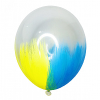 Воздушный шар Браш желто-голубой 30 см