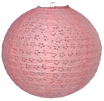 Ліхтарик підвісний Квіти 30 см (рожевий)