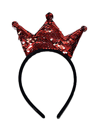 Обруч корона в пайетках (красная)