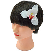 Тематические вечеринки|Гавайская вечеринка|Гавайские костюмы и аксессуары|Цветок в волосы Орхидея (белая)