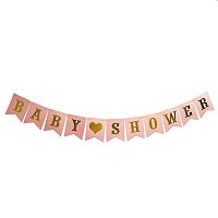 Гирлянда флаги Baby Shower (кремовая)  Гирлянда флаги Baby Shower (кремовая)