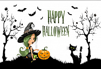 Праздники|Декорации на Хэллоуин|Баннера|Плакат Хэллоуин Ведьма 120х75