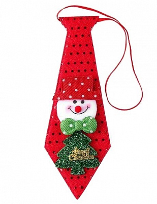 Краватка новорічна зі сніговиком