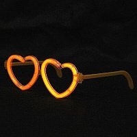 Светящиеся очки сердечки (оранжевые)