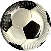 Тарелки праздничные Футбол (черно-белые) 6шт
