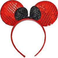 Вушки Мінні Мауса у паєтках (червоні) Вушки Мінні Мауса у паєтках (червоні)