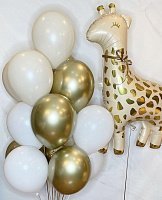Букет куль Жирафа 15 од (гелій)