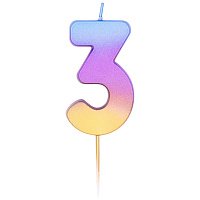 Свеча цифра на пике 3 (радуга)