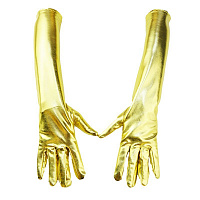 Товары для праздника|Аксессуары для карнавального костюма|Перчатки|Перчатки длинные полиэстер (золото)